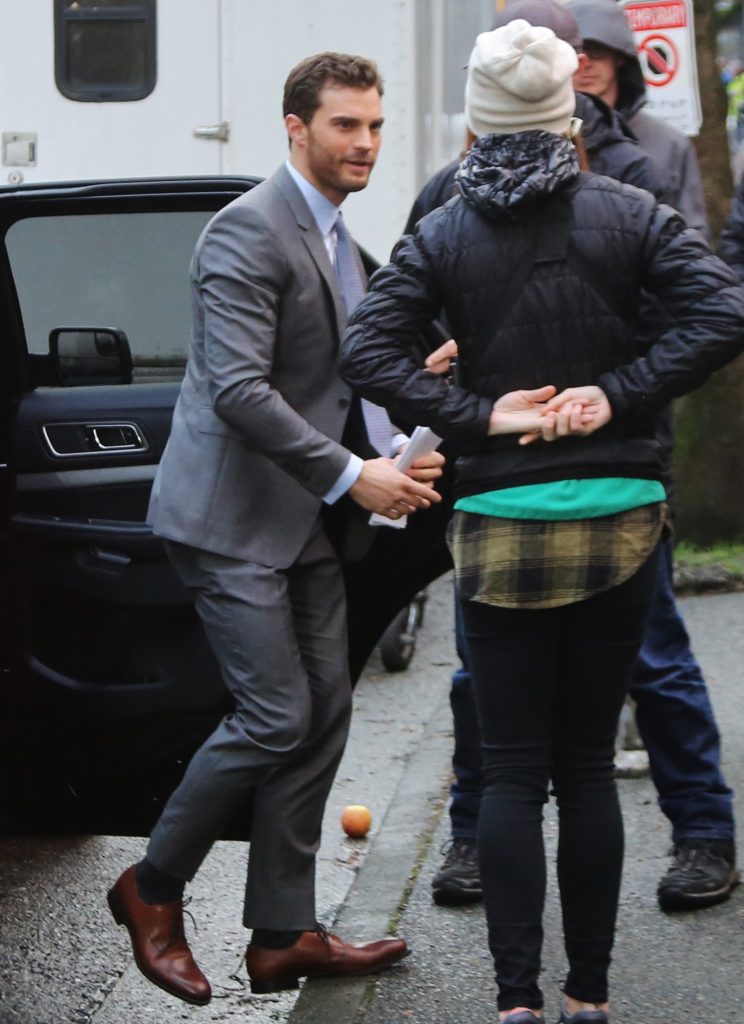 Exclusive... 51983656 Actor Jamie Dornan was spotted arriving on set of 'Fifty Shades Darker' in Vancouver, Canada on February 29, 2016. 'Fifty Shades of Grey' topped the Razzies including worst actor, actress, screenplay, screen combo, and worst picture. FameFlynet, Inc - Beverly Hills, CA, USA - +1 (310) 505-9876