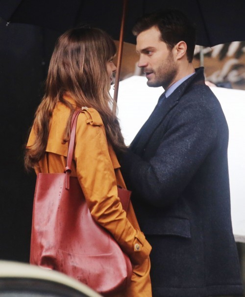 51984652 Stars are spotted on the set of 'Fifty Shades Darker' in Vancouver, Canada on March 01, 2016. This is the first scene Dakota Johnson and Jamie Dornan have shot together and already they're turning up the heat with some steamy on-screen kissing. Stars are spotted on the set of 'Fifty Shades Darker' in Vancouver, Canada on March 01, 2016. This is the first scene Dakota Johnson and Jamie Dornan have shot together and already they're turning up the heat with some steamy on-screen kissing. FameFlynet, Inc - Beverly Hills, CA, USA - +1 (310) 505-9876
